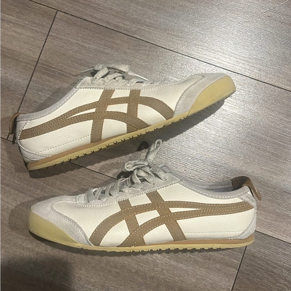 Onitsuka Tiger by Asics Cream and Tan Sneakers